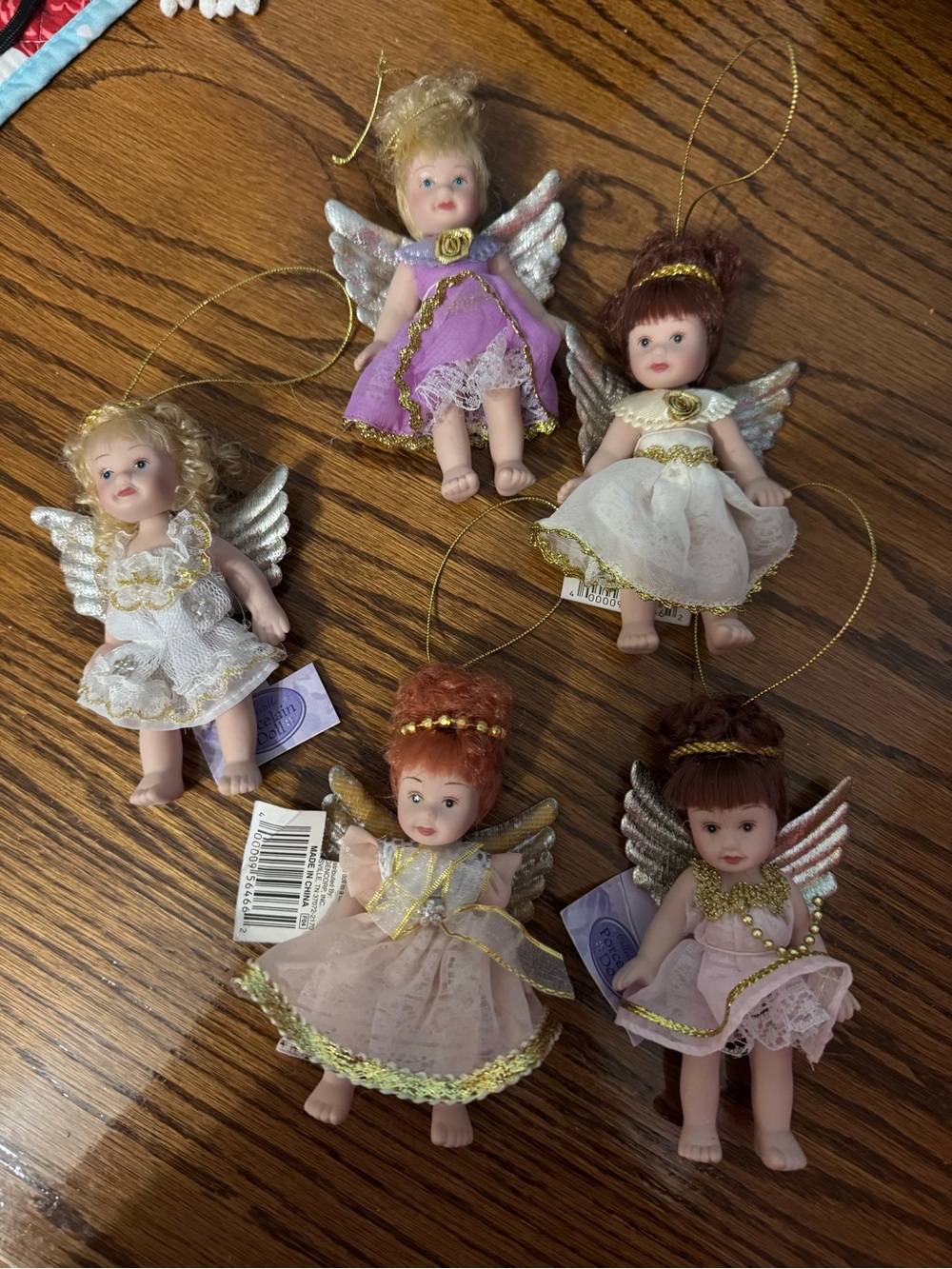 Assorted Mini Angel Ornaments - Pink, Purple, Cream - Unbranded